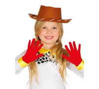 Children's short red gloves