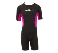 Childrens Shorty Wetsuit Age 11-12 NALU Beach Surf Shortie Wet Suit Surfing Watersports Kids Short Sleeve Suits 32" Boys & Girls (Pink)