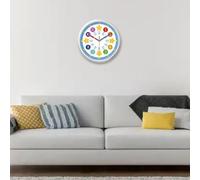 Children's Silent Rainbow Wall Clock 10/12 inch, Perfect Home Study Spaces Hanging Clock Bedroom Living Room Educational Display(12inch)