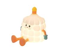 Children's Silicone Cake Night Light, LED Bedside Lamp with Touch Timer, Suitable for Office And Bedroom Decoration, 13.8cm X 14.5cm X 13.2cm