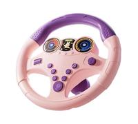 Children's Simulation Flying Toy, Simulation Sound Car, Round Steering Wheel, Rotating Function, Seat Attachment, Suitable for Educational Family, Small Base Pink