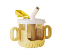 Children's Sippy Cup - Weighted Straw Sippy Cup | Sippy Cup for toddlrs | Clear Graduated Scale Sippy Cup With Lid | Sippy Cup for Baby | No-Spill Silicone Soft Spout Two-Handle Sippy Cup for Babies