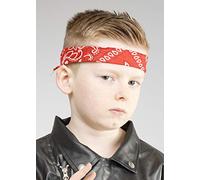 Childrens Size 1980s Rockstar Red Bandana Head Scarf