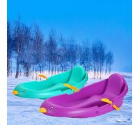 Children's Sledge with Drawstring, Winter Sledge, Thickened Wear-Resistant Sledge, Frost-Resistant Plastic Sledge, Adult Sledge with Backrest