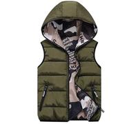 Children's Sleeveless Down Jacket Hooded Jacket Winter Coats Reversible Wear Camouflage Jacket Boys Girls Gilets Puffer Vest Waistcoat Warm