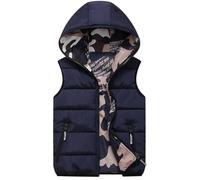 Children's Sleeveless Down Jacket Hooded Jacket Winter Coats Reversible Wear Camouflage Jacket Boys Girls Gilets Puffer Vest Waistcoat Warm