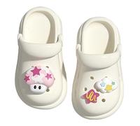 Childrens Sliders Cartoon Cat Cute Beachwear & Summer Pool Shoes Low Heels Open Toe Princess Sandal Indoor Slippers Kids Sea Red Sandals Pink Silver Blue Purple White (Beige,3.5)