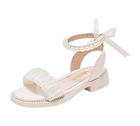 Childrens Sliders Dance Shoes Princess Open Toe Sandal With Adjustable Strap Kids Slippers Girls House Flip Flops Slides For 3-12 Party Halloween Cosplay Summer Autumn (Beige,13.5)
