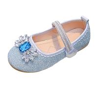 Childrens Sliders Kindergarten Girls Elegant Summer Dress Shoes Open Toe Flat Sandals House Slippers Waterproof Kids Slide For Party Halloween Cosplay Summer Autumn (Blue,9.5)