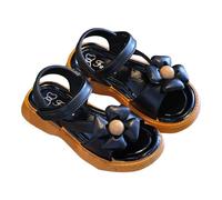 Childrens Sliders Queen Dress Up Shoes Girls Pink Daisy Print Sandal Wide Fitting Slippers Swim White Sliders Summer Beach Holiday Lightweight Eva Buckle Slip Ons (Black,9)