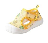 Childrens Sliders Wedding Party Shoes for Little Kid/Big Kid Low Heel Ankle Strap Open Toe Sandals Girls Slippers Kids Shoe Laces Size 6 Wedding Bridesmaid Summer Autumn (Yellow,2)