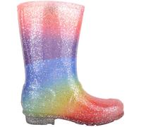 Childrens Slip On Sparkly Glitter Rainbow Waterproof Wellington Boots ABSOLUTE FOOTWEAR Multi 2