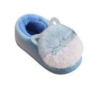 Children's Slippers Boys Girls Plush Slippers Fluffy Cuddly Felt Slippers Cute Cartoon House Slippers Non-Slip Slippers Funny Felt Slippers Warm Slippers, blue, 6 UK