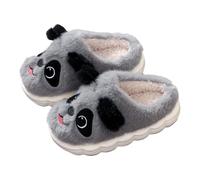 Children's Slippers for Boys and Girls Plush Comfortable and Warm Winter with Cute Panda Designs Fluffy Slippers Non-Slip Slippers Home Leisure Indoor, grey, 11.5 UK Child