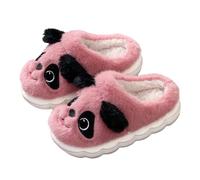 Children's Slippers for Boys and Girls Plush Comfortable and Warm Winter with Cute Panda Designs Fluffy Slippers Non-Slip Slippers Home Leisure Indoor, Red Watermelon, 10.5 UK