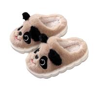 Children's Slippers for Boys and Girls Plush Comfortable and Warm Winter with Cute Panda Designs Fluffy Slippers Non-Slip Slippers Home Leisure Indoor, brown, 10.5 UK