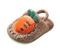 Children's Slippers Many Funny Designs Stylish Delightful Slippers Lightweight Flat Hat Shoes Fleece Lined Warm Felt Slippers Soft Comfortable Cotton Slippers Winter Plush Slippers, brown, 7 UK Child