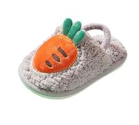Children's Slippers Many Funny Designs Stylish Delightful Slippers Lightweight Flat Hat Shoes Fleece Lined Warm Felt Slippers Soft Comfortable Cotton Slippers Winter Plush Slippers, gray, 8.5 UK