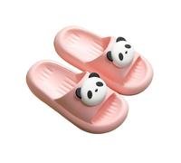 Children's Slippers Summer Slippers Open Toe Lightweight Bathing Shoes Cute 3D Panda Slippers Non-Slip Beach Sandals Girls Comfortable Flat Bath Slippers Flip Flops