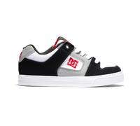 Dc Shoes Pure-Leather Shoes for Kids Sneaker, White Black red, 2.5 UK