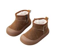 Children's Snow Boots, Winter Lined with Fleece, Warm Boots for Boys Girls Toddlers from 18 Months to 9 Years, brown, 7 UK Child