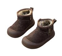 Children's Snow Boots, Winter Lined with Fleece, Warm Boots for Boys Girls Toddlers from 18 Months to 9 Years, coffee, 6 UK Child