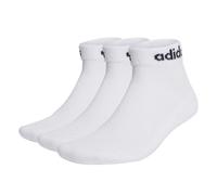 adidas Sportswear Unisex 3 Pack Cushioned Linear Ankle Socks - White, White, Size Xs, Men White