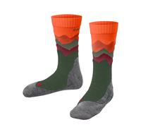 FALKE Unisex Kids TK2 Trend Kids K So Wool Functional Yarn Thick Anti-Blister Hiking Socks 1 Pair, Green Olive 7830, 12-2.5