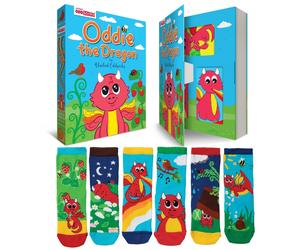 Childrens Socks Oddsock Oddie Dragon Multicoloured Mismatch 6 Pack UK Size 9-12