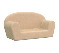 Children's Sofa 2-Seater Cream Soft Plush with Removable Cover 84 x 34 x 45 cm, Padded with Foam for Children's Room, Comfortable for Playing, Reading and Relaxing