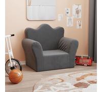 Children's Sofa Anthracite Soft Plush with Removable Cover 54 x 34 x 45 cm Padded with Foam Ideal for Children's Room Baby Room for Playing and Relaxing