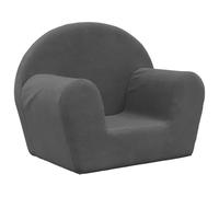 Children's Sofa Anthracite Soft Plush with Removable Cover 57 x 34 x 45 cm Padded with Foam for Children's Room, Comfortable for Playing, Reading and Relaxing