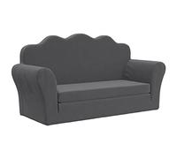 Children's Sofa Bed 2-Seater Anthracite Soft Plush 94 x 90 x 48 cm with Removable Cover and Foam Filling for Children's Room Baby Room Comfortable Safe for Playing Sleeping