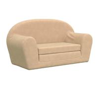 Children's Sofa Bed 2 Seater Cream Soft Plush 84 x 90 x 45 cm with Removable Cover Soft Foam Padding Versatile as an Armchair or Mini Sofa Bed for Nursery and