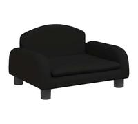 Children's Sofa Black Fabric 50 x 40 x 30 cm with Solid Pine Wood Frame for Children's Room, Sturdy Baby Furniture with Soft Foam Padding, Safe Seat for Playing and Relaxing