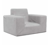 Children's Sofa Light Grey Made of Soft Plush with Foam Filling, Removable Cover, 52 x 38 x 34 cm, Lightweight, Sturdy, Ideal for Children's Rooms for Playing, Reading and Relaxing
