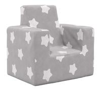 Children's Sofa Light Grey with Stars Made of Soft Plush 52 x 38 x 50 cm, Removable Cover, Foam Filling, Lightweight, Comfortable for Children's Room, Playing, Reading and Relaxing