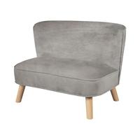 Children's Sofa 'Lil Sofa', Comfortable Children's Couch with Sturdy Wooden feet and Velvet Fabric in Silver-Gray