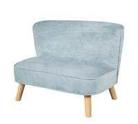 Children's Sofa 'Lil Sofa', Comfortable Children's Couch with Sturdy Wooden feet and Velvet Fabric in Sky/Light Blue
