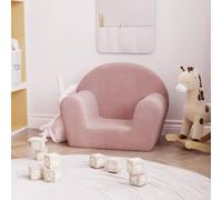 Children's Sofa Pink Soft Plush 57 x 34 x 45 cm with Removable Cover and Foam Filling, Comfortable Baby Furniture for Children's Room, Safe Seat for Playing and Relaxing