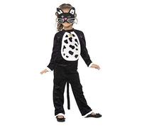 Children's Soft Cat Bodysuit, Bell & Mask Halloween Fancy Dress Party Costume