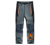 Children's Softshell Fleece Trousers Waterproof Windproof & Warm Snow Joggers Ski Sweatpants Hiking & Mountaineering Pants Kids' Functional Trousers with Zipper Pockets.