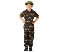 Childrens Solider Costume Army Military Commando Fancy Dress Kids Outfit