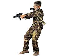 Children's Special Force 140cm Costume Medium 8-10 yrs (140cm) for Military Army War Fancy Dress