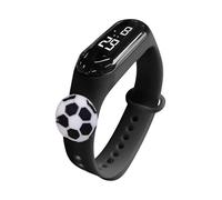 Children's Sports Watches Suitable Outdoor Electronic Watches Students Digital LED Display Time Waterproof Bracelet Watch Cartoon Fruit Series Watch Cute Fitness Watches(Fooitball-Black)