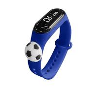 Children's Sports Watches Suitable Outdoor Electronic Watches Students Digital LED Display Time Waterproof Bracelet Watch Cartoon Fruit Series Watch Cute Fitness Watches(Fooitball-Blue)