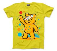 Childrens Spotted Tshirt - Childrens Spots Top Bear Kids T-Shirt Spotty Day Friday Unisex School Charity Tee - 12-13 Years Yellow