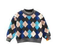 Children's Spring Autumn Winter Sweatshirt Round Neck Comfortable Casual Fashion Tops Spitfire Hoodie for Kids (Blue, 12-18 Months)