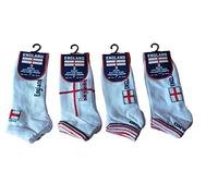 Children's St George England Socks Trainer Liners Cotton Rich Assorted Size UK 4-6.5 EUR 36-40 (3 Pairs (1 x pack of 3 Assorted))
