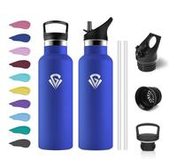 Children's Stainless Steel Water Bottle, 500 ml, Leak-Proof Drinking Bottle with Straw, BPA-Free, Suitable for Carbonated Drinks, Insulated Flask, Double-Walled, Thermos Flask for School, Office